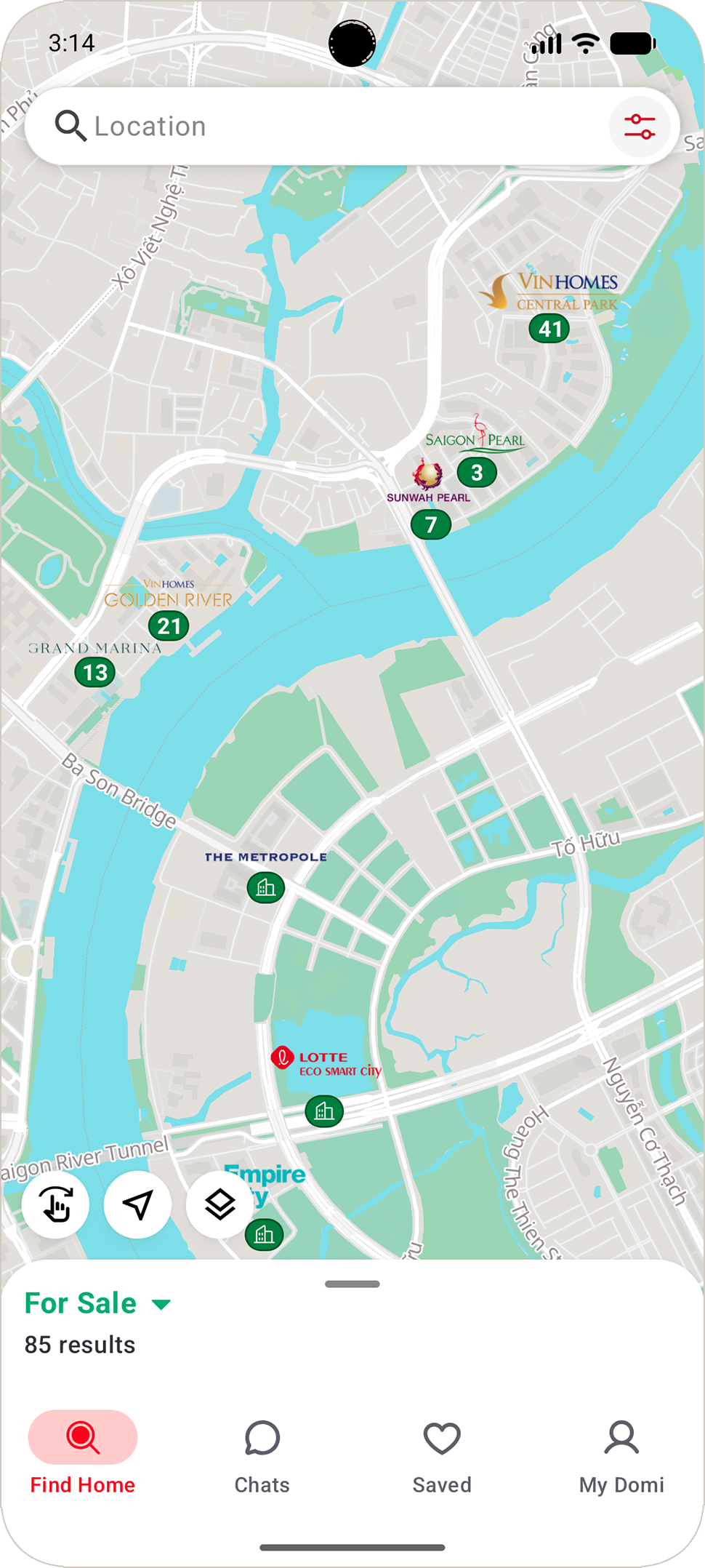 Khám phá dự án trên bản đồ