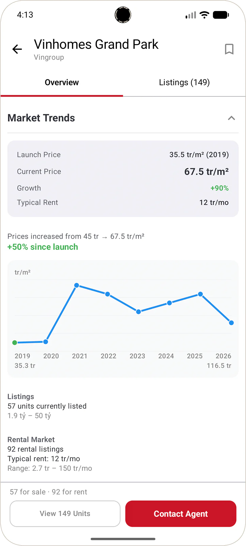 Theo dõi biến động giá theo thời gian